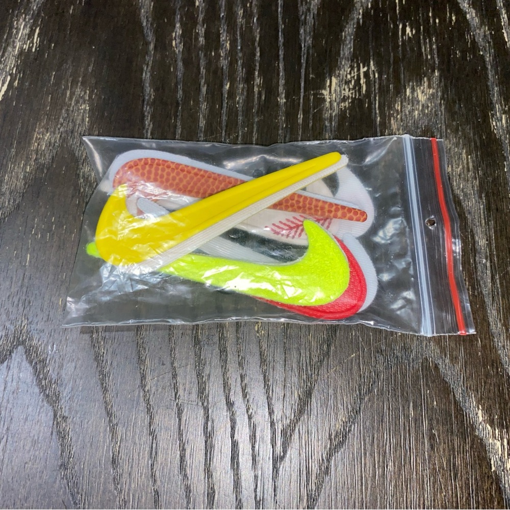 Nike Multicolor Logo VELCRO Shoes Patch Set Baseball Basketball red yellow neon